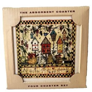 Absorbastone Square Coasters Set 4‎ All Things Great Small X